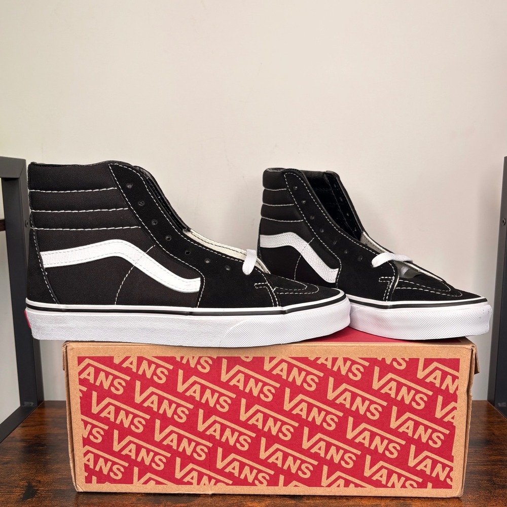 Vans Sk8-Hi Mens 6 Womens 7.5 Black White High Top Skate Sneakers VN000D5IB8C